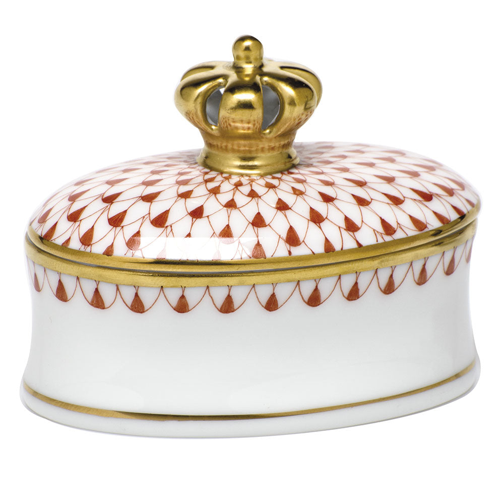 Oval Box with Crown — Rust