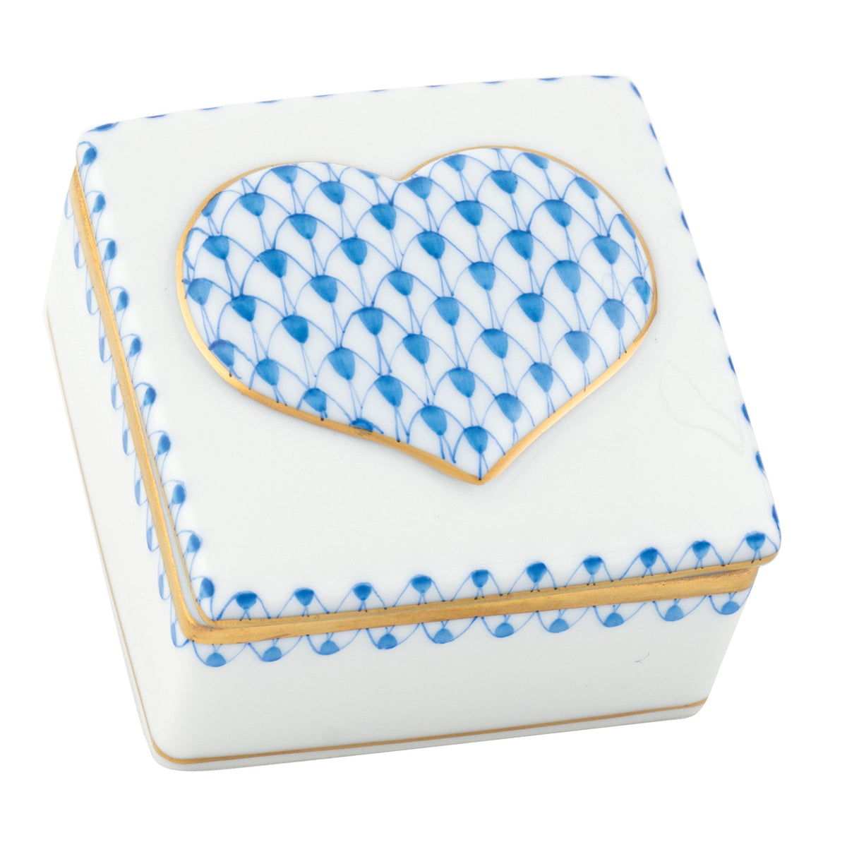 Embossed Heart Box — Blue