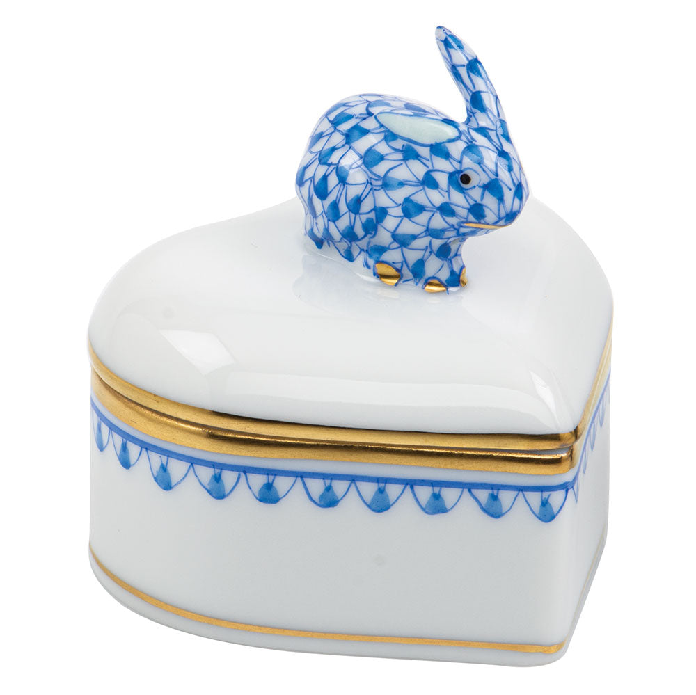 Heart Box with Bunny — Blue