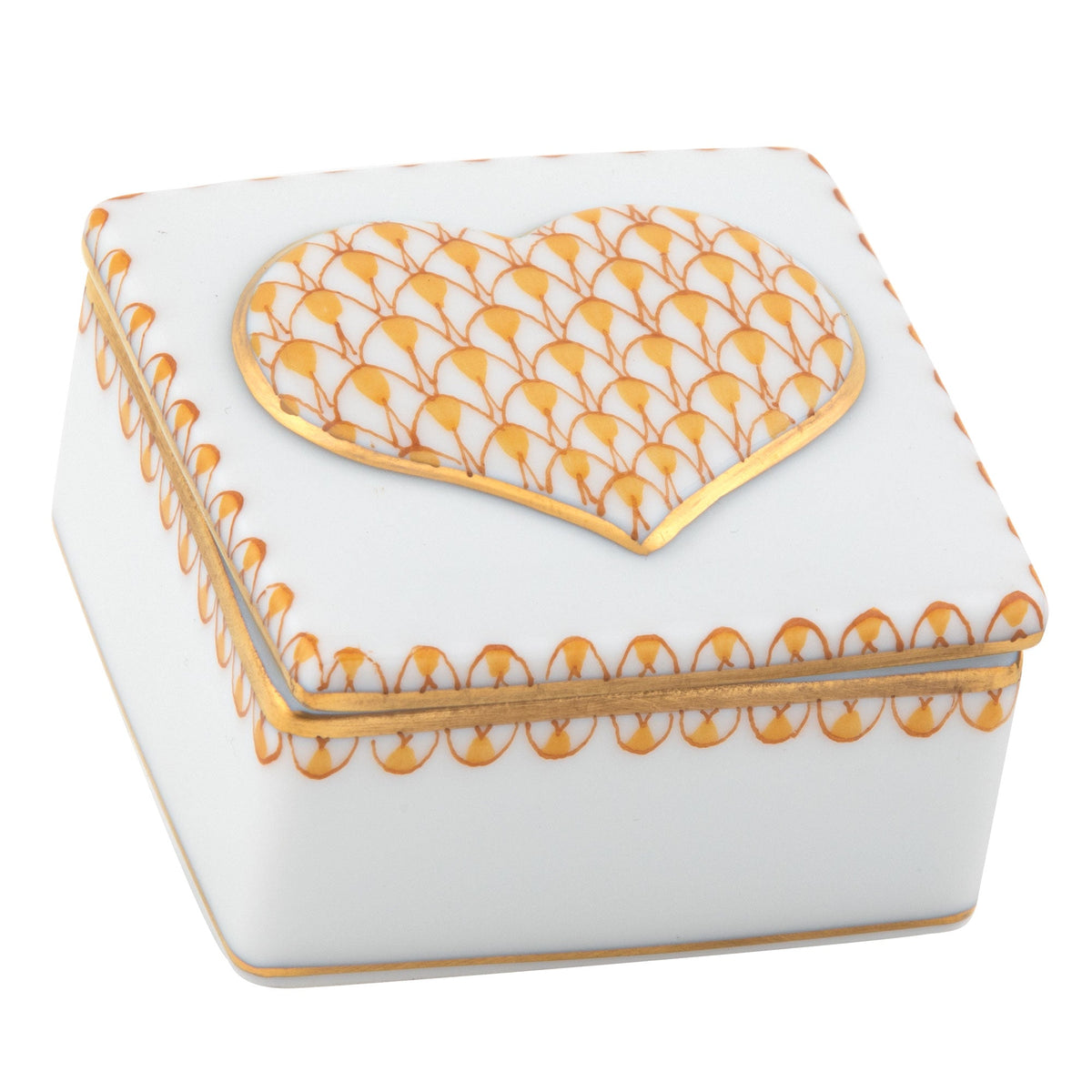 Embossed Heart Box — Butterscotch