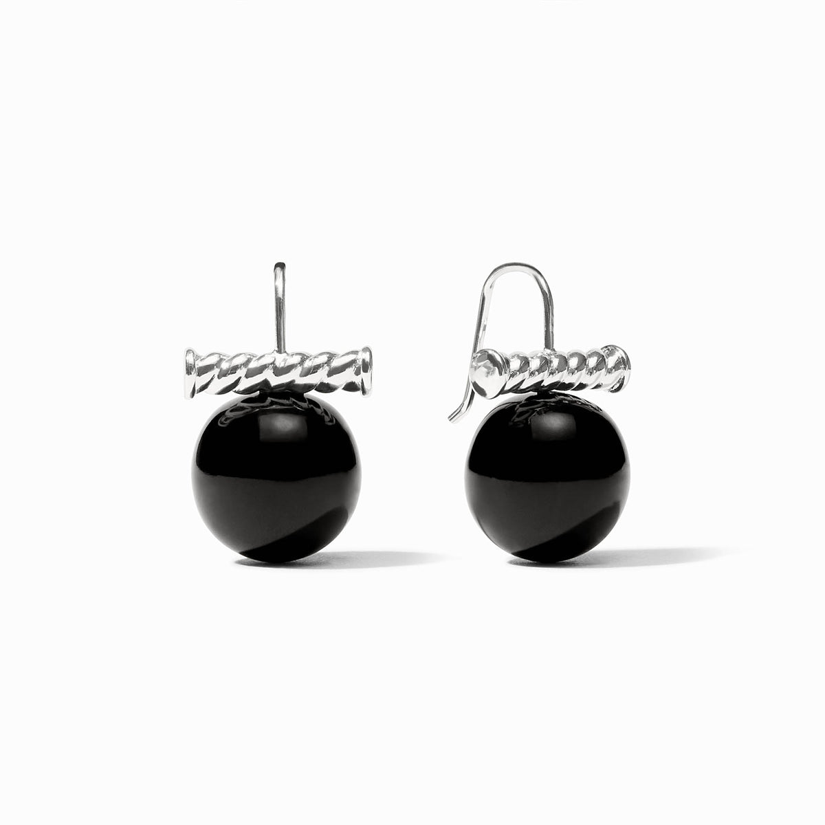 Julie Vos Sterling Blair Earring, Obsidian Black