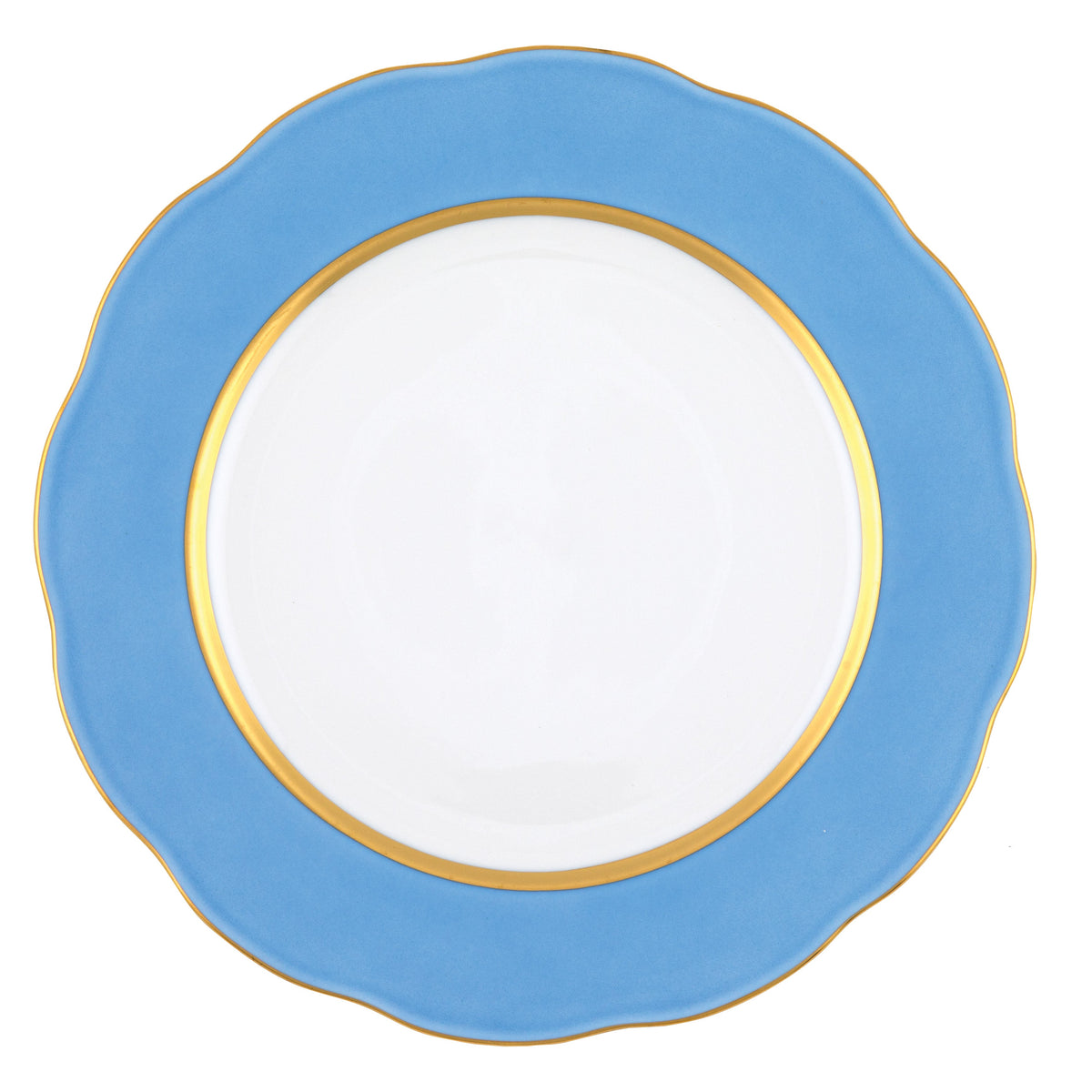 Silk Ribbon Service Plate, Cornflower