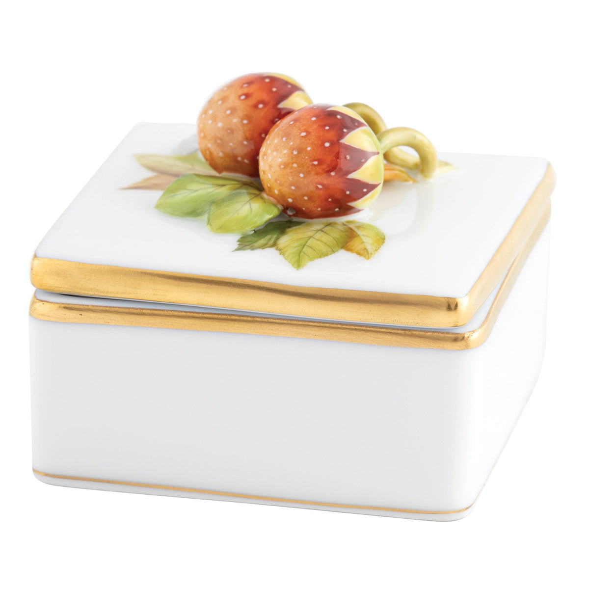 Square Box with Strawberries — Multicolor
