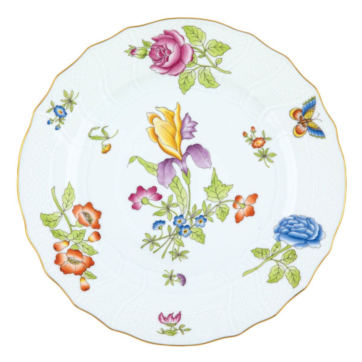 Antique Iris Dinner Plate, Motif 1