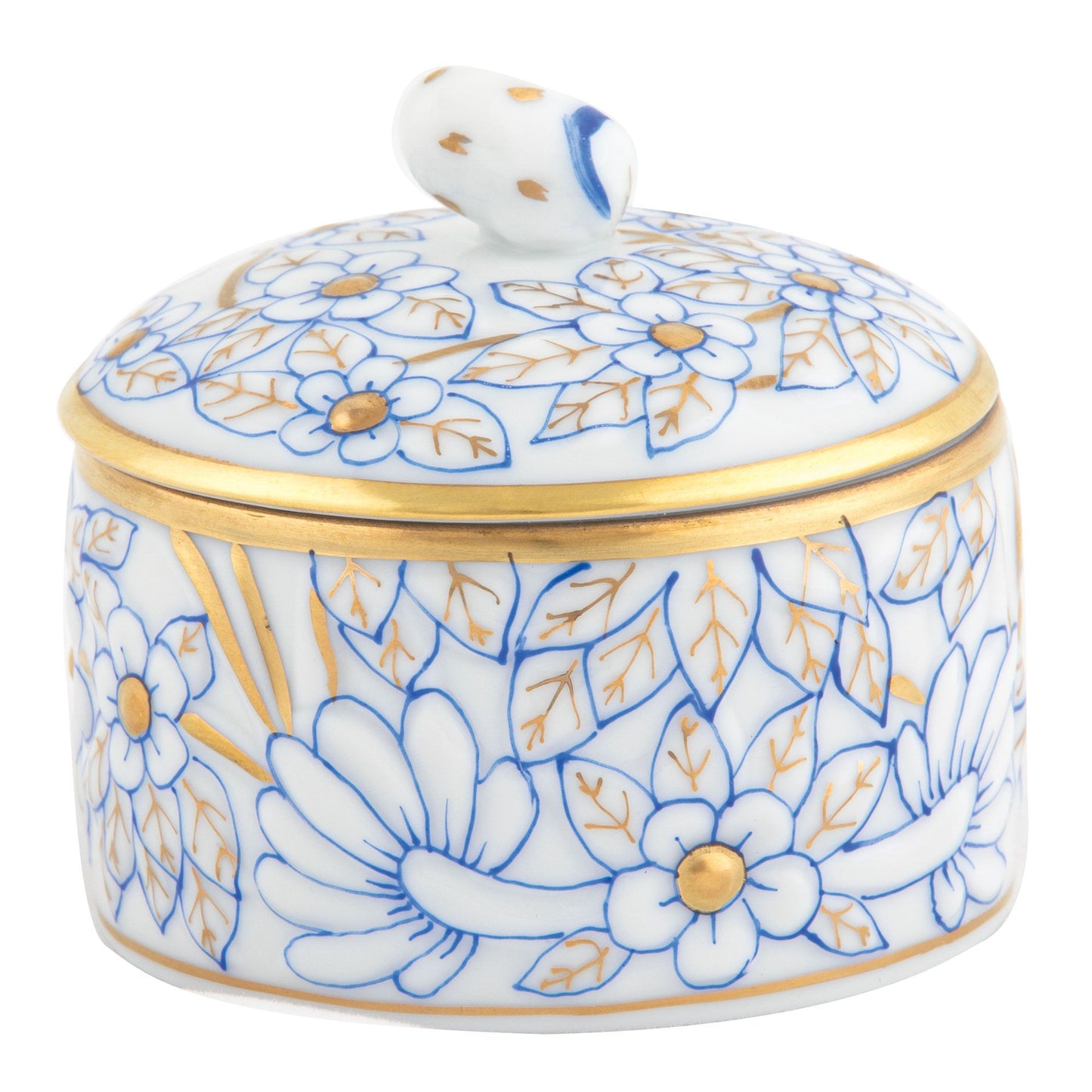 Round Relief Box with Berry in Blue