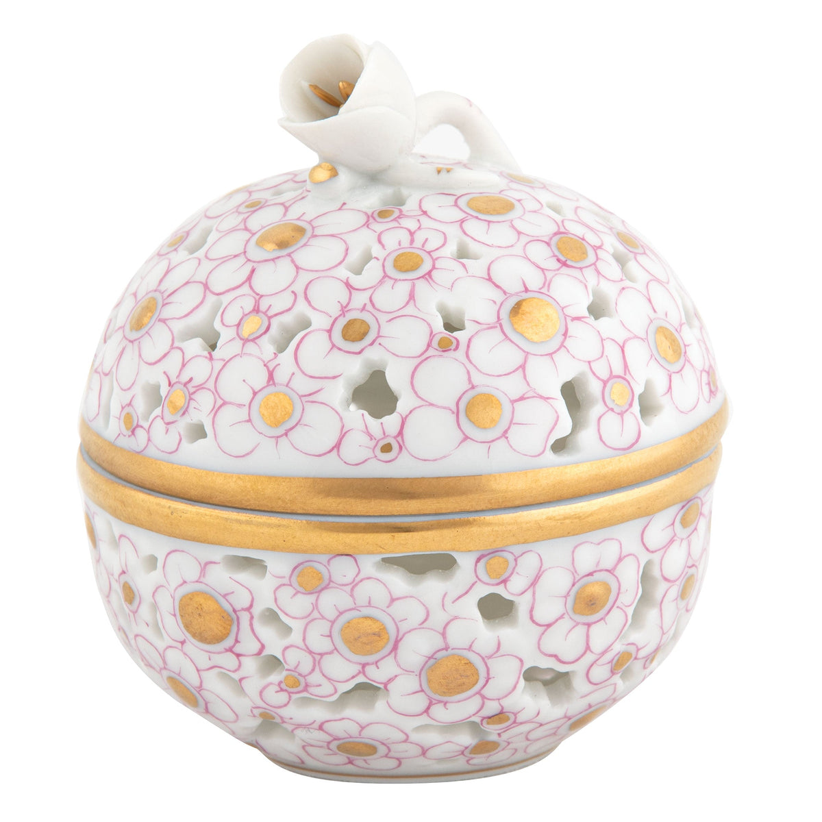 Openwork Ball with Bud — Pink