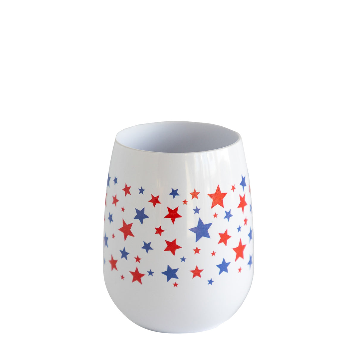 Star Spangled Stemless Wine Glass - White - 12oz