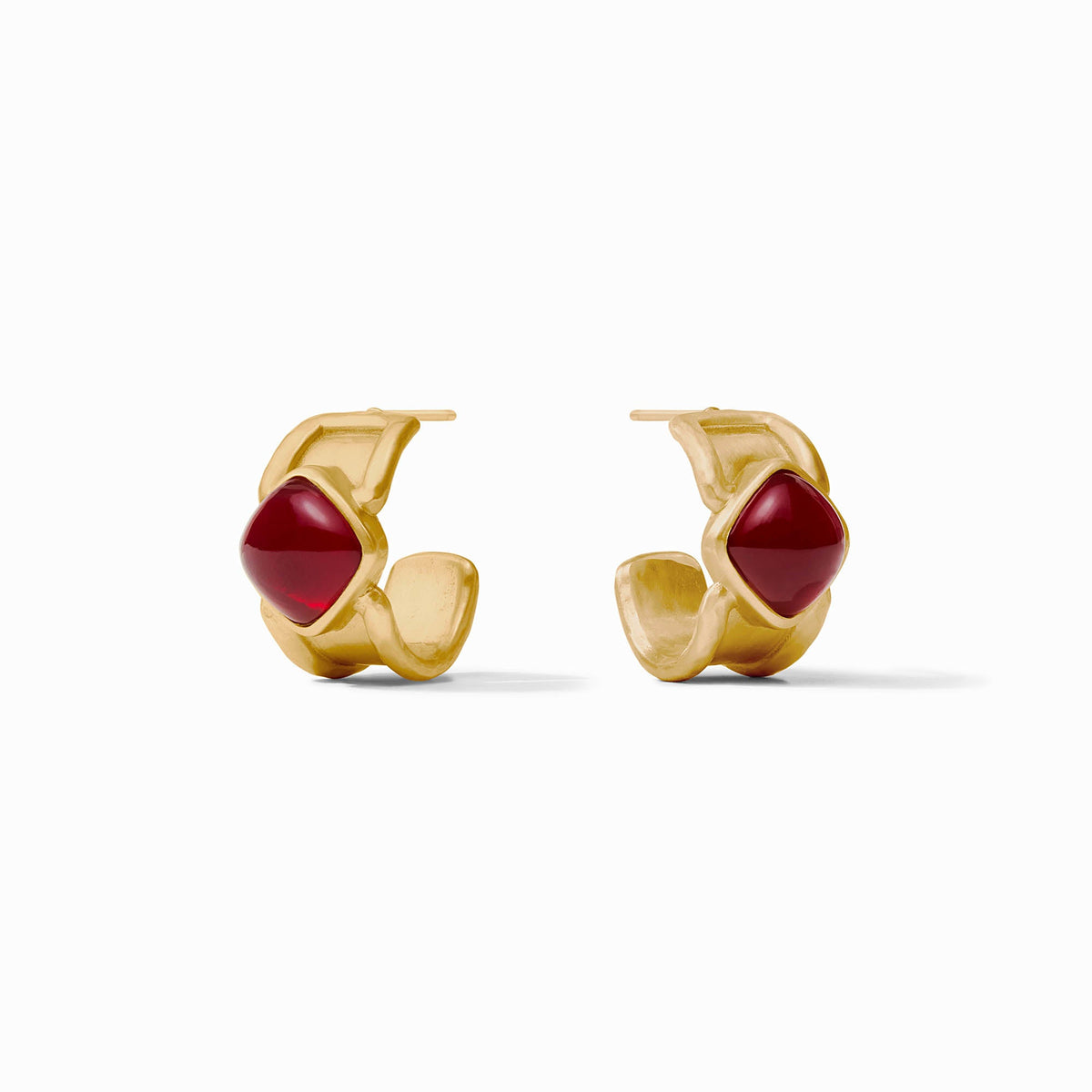 Julie Vos Camilla Stone Hoop, Iridescent Ruby Red