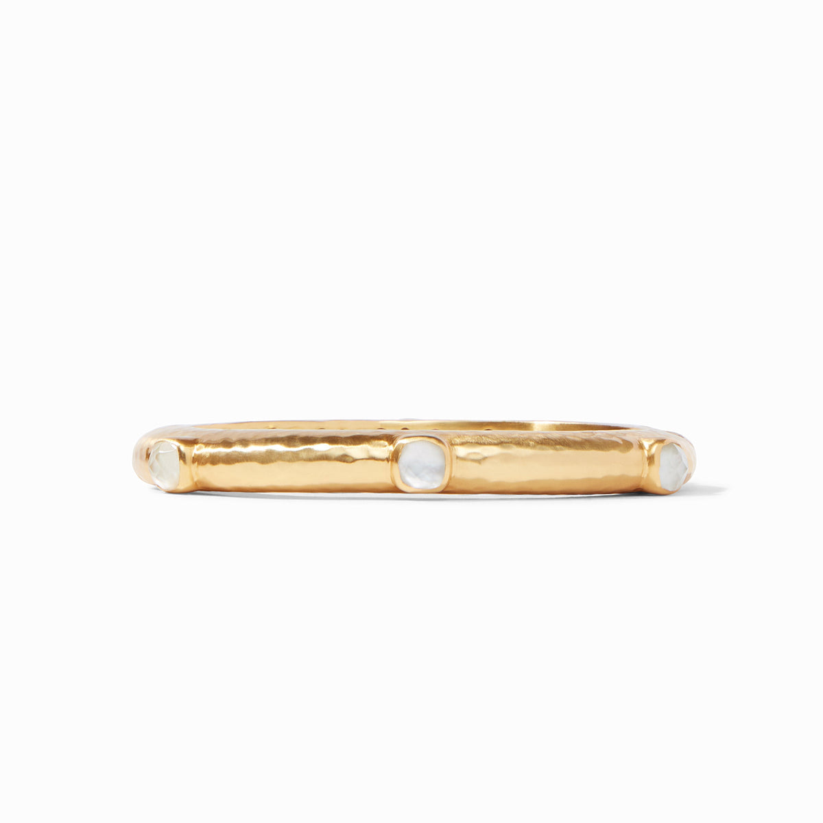 Julie Vos Catalina Stone Hinge Bangle, Iridescent Clear Crystal