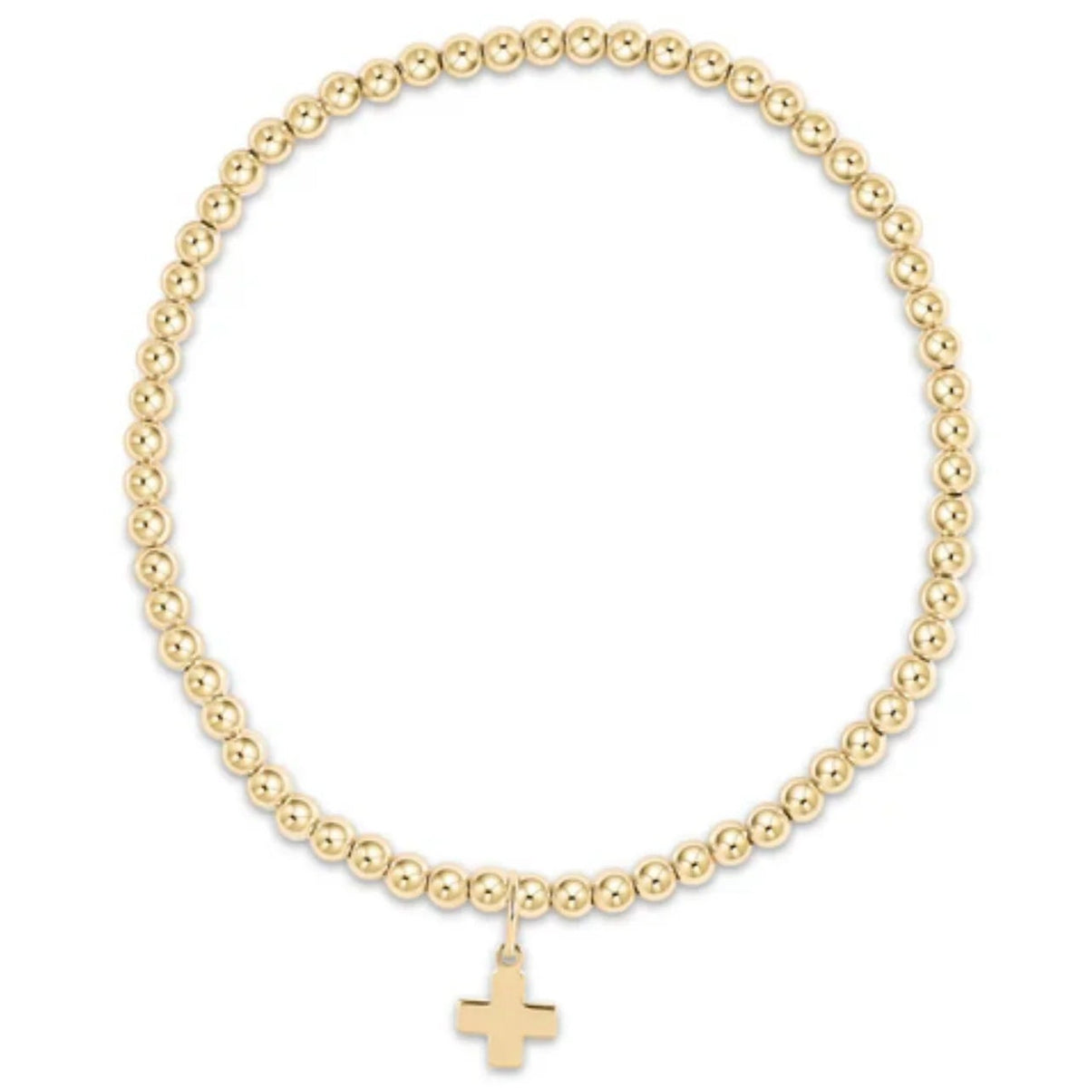 Classic Gold Bead Bracelet - Signature Cross Gold Charm