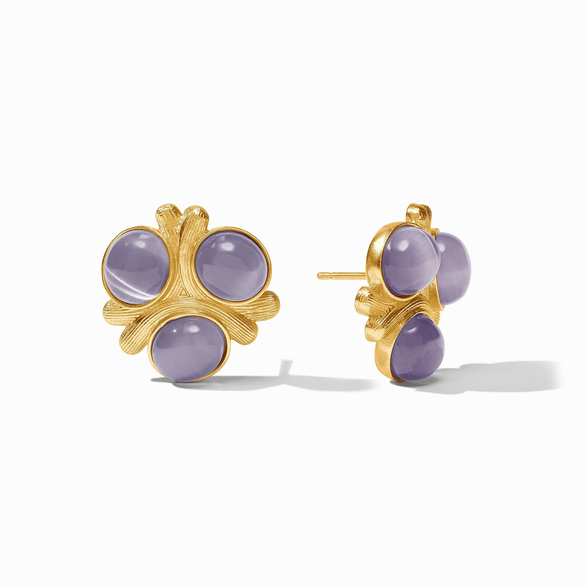 Julie Vos Cobblestone Statement Stud, Blue Cat's Eye
