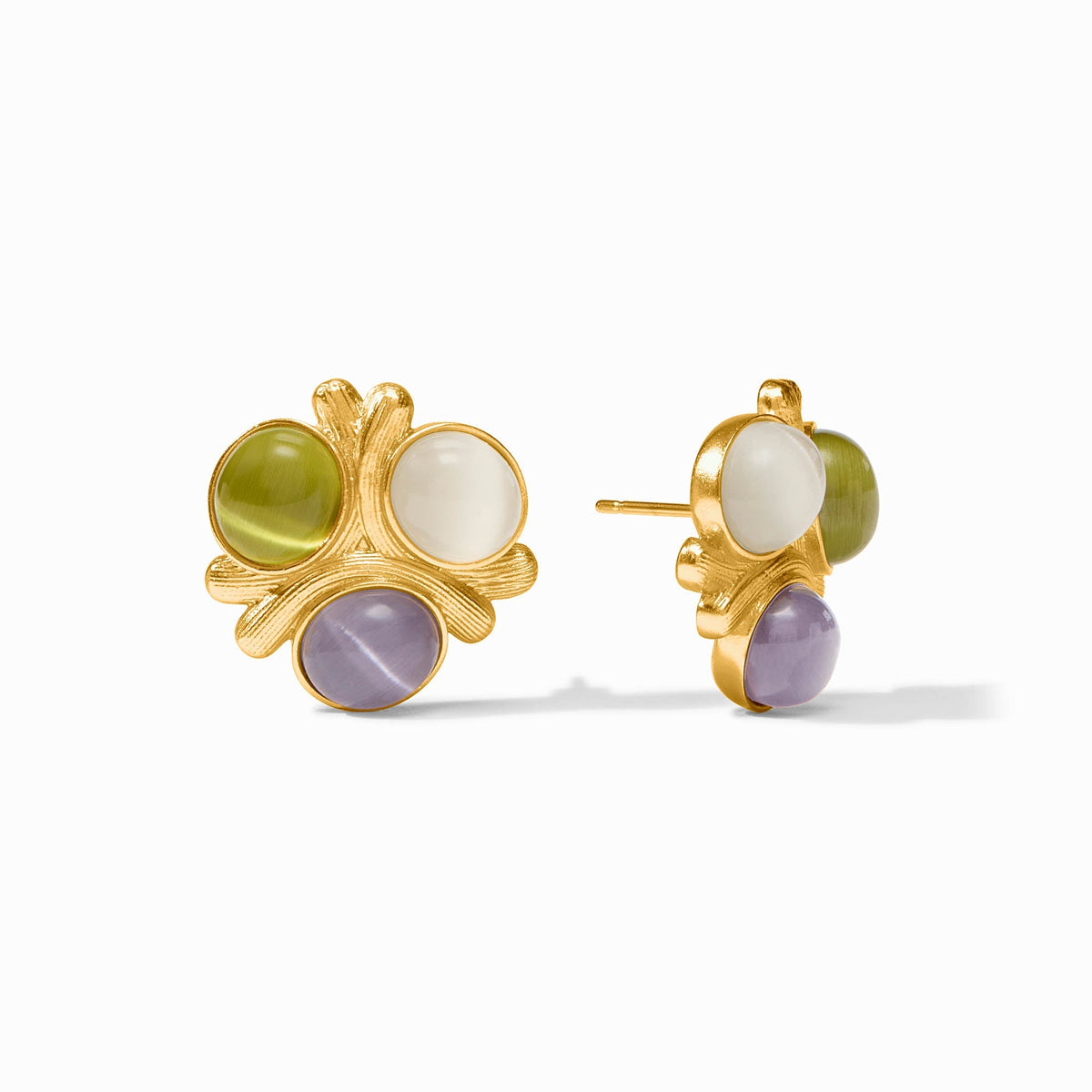 Julie Vos Cobblestone Statement Stud, Multi-Stone Cat's Eye