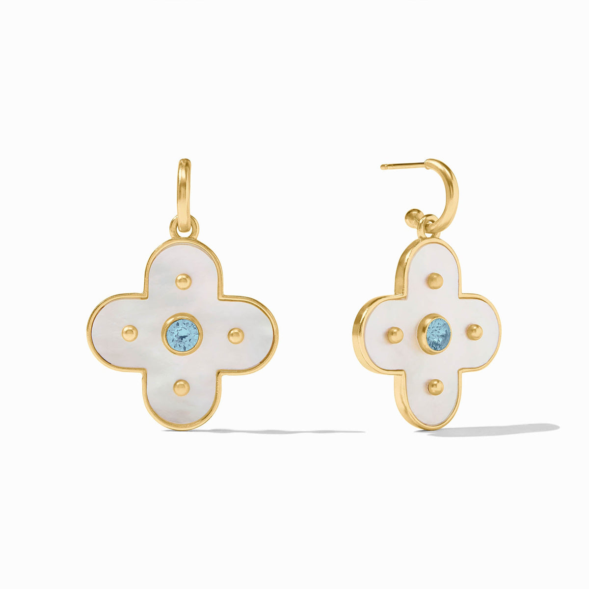 Julie Vos Colette Statement Hoop & Charm Earring, Chalcedony Blue