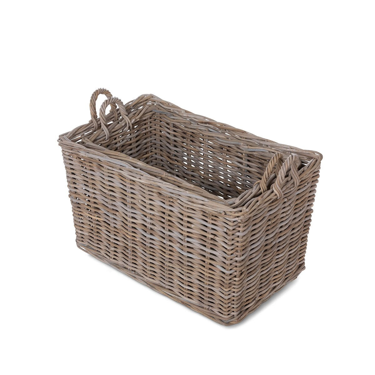 Rattan Woven Storage Basket with Casters