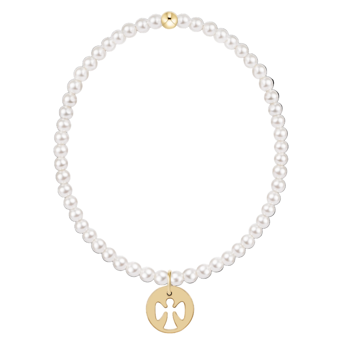 egirl classic pearl 3mm bracelet - blessed gold disc