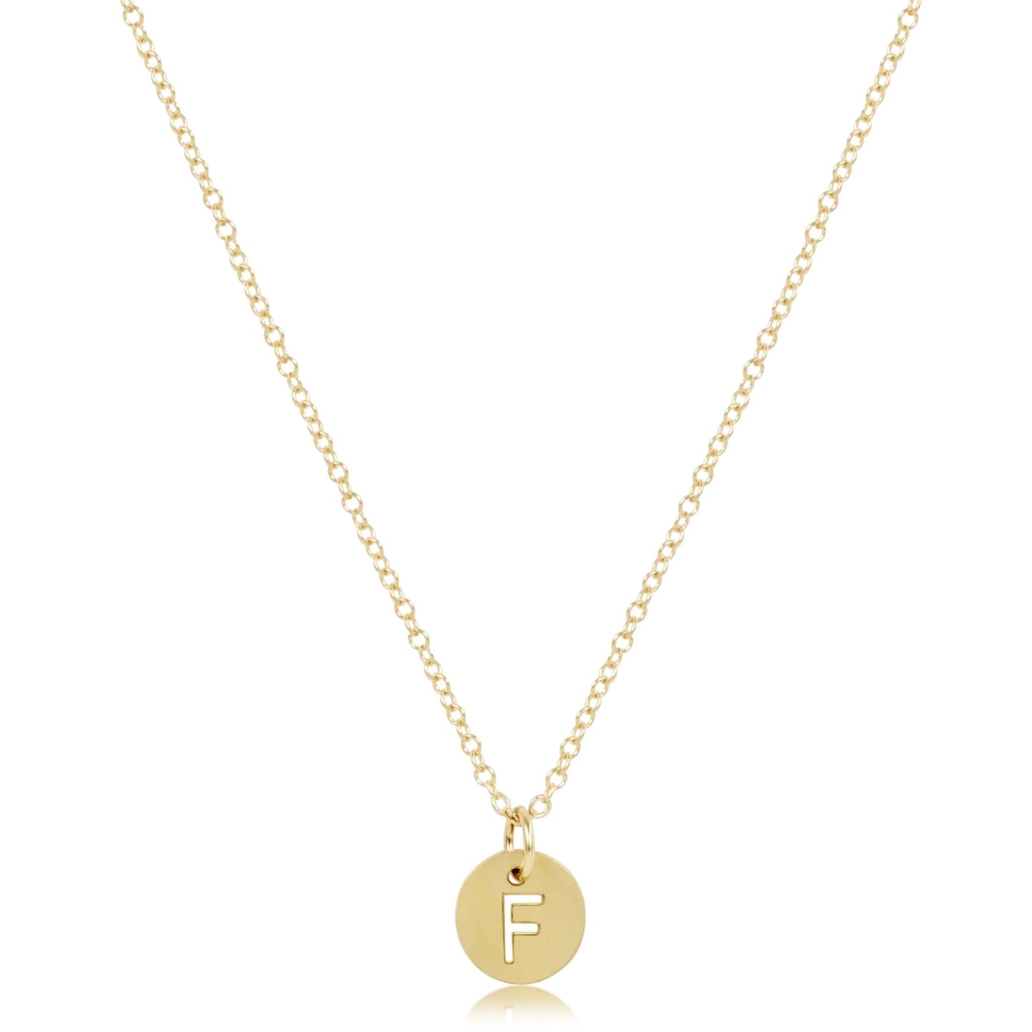 16" Necklace Respect Initial Disc - Gold **