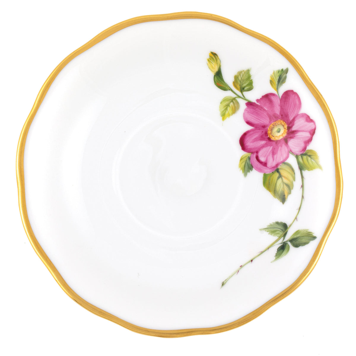 American Wildflowers Tea Saucer, Prairie Rose