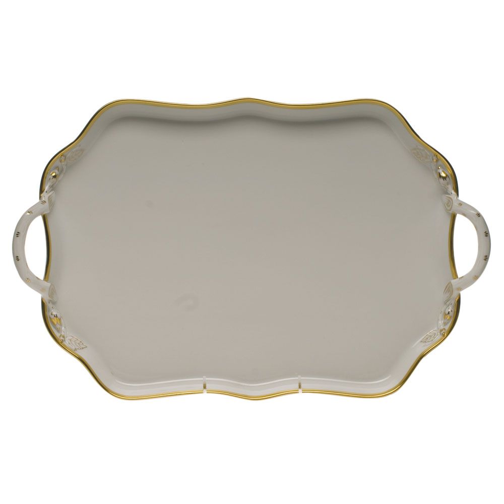 Gwendolyn Rectangular Tray w/ Handles in Gold