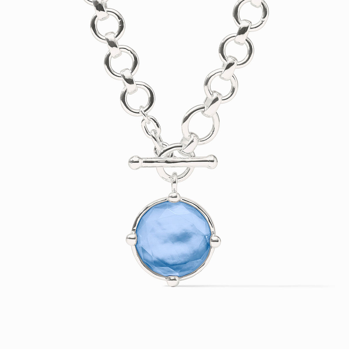 Julie Vos Sterling Honeybee Demi Necklace, Iridescent Chalcedony Blue