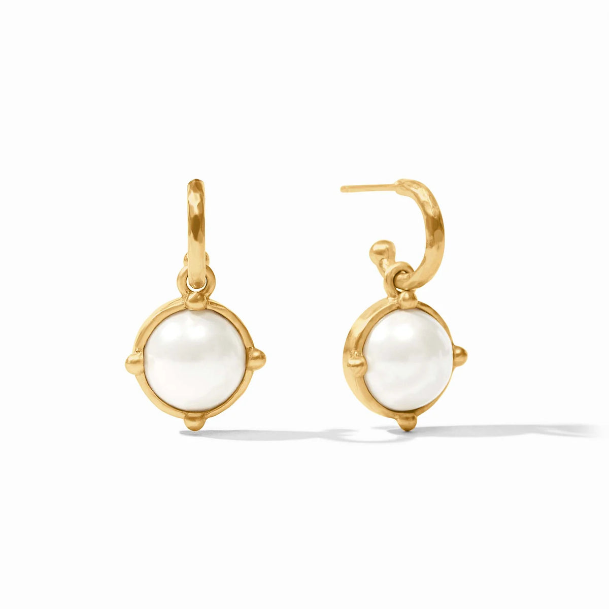 Mother of Pearl Honeybee Hoop and Charm Earring