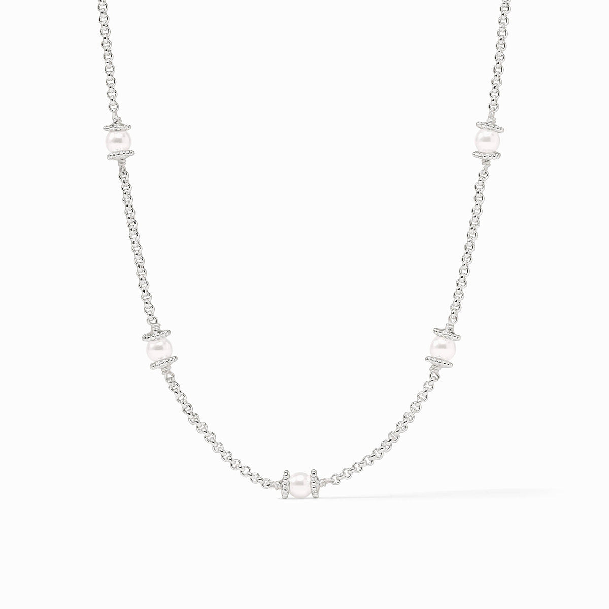 Julie Vos Sterling Hydra Delicate Station Necklace, Pearl