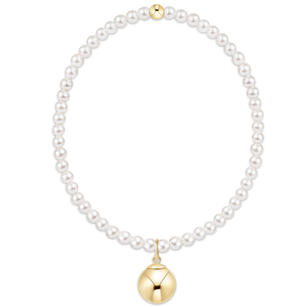 enewton Classic Pearl 3mm Bracelet - Classic Gold 10mm Charm