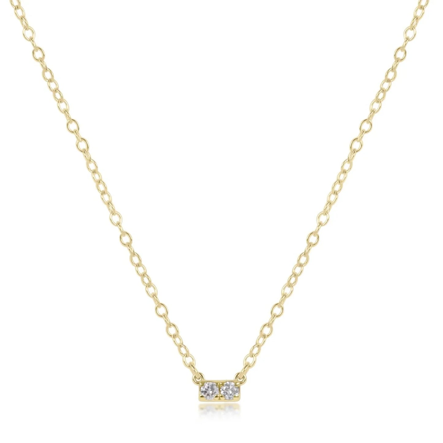 14kt Gold and Diamond Significance Bar Necklace - Two