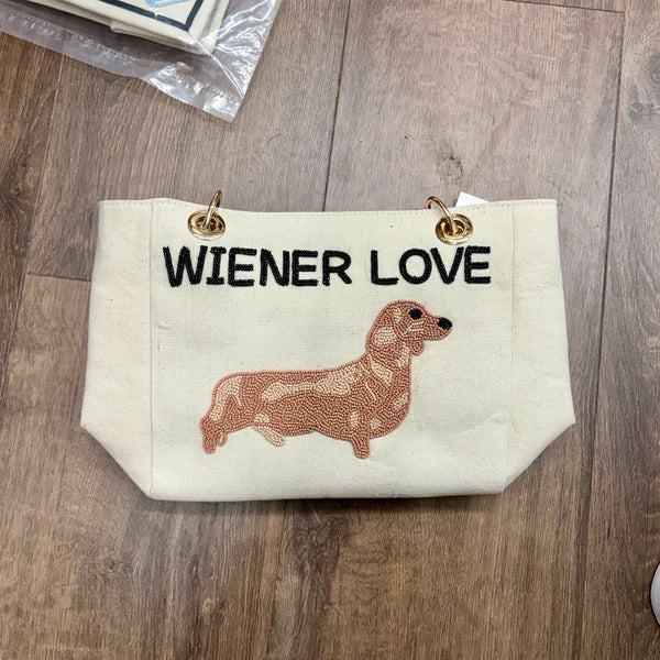 Wiener Love Beaded Tote