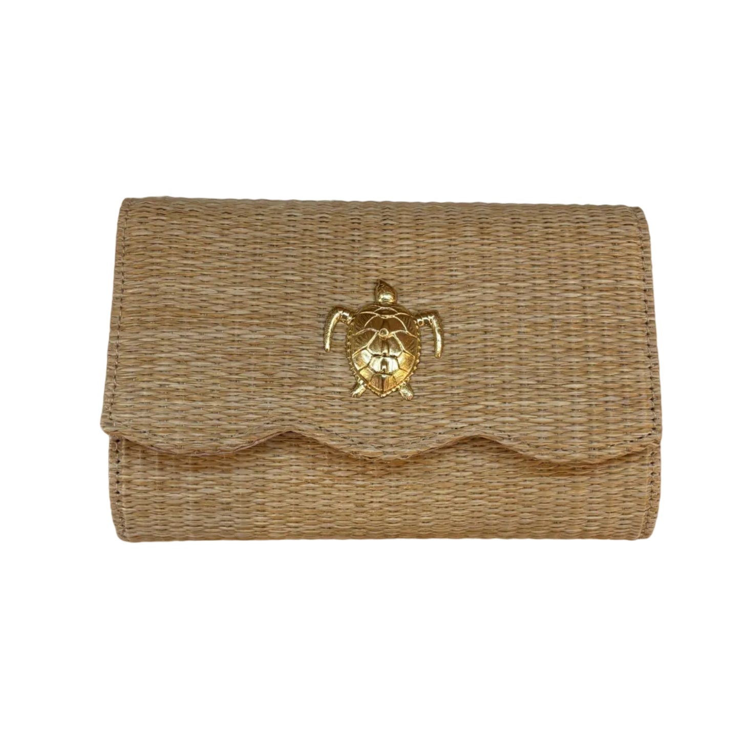 Scalloped Straw Clutch