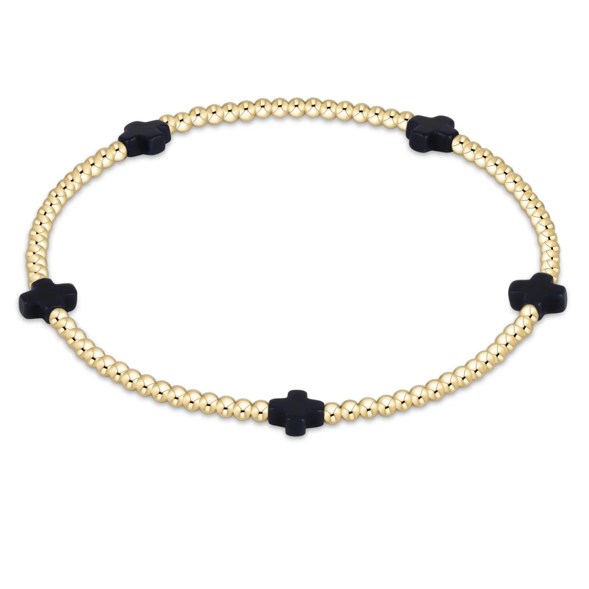 color signature cross 2mm gold bracelet - small cross