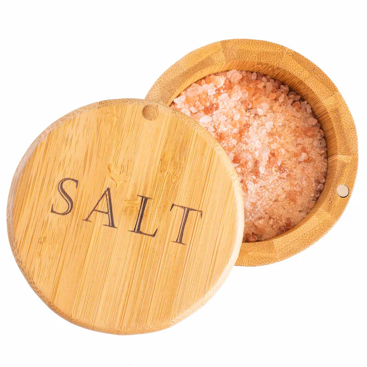"Salt" Engraved Salt Cellar & Spice Storage Box