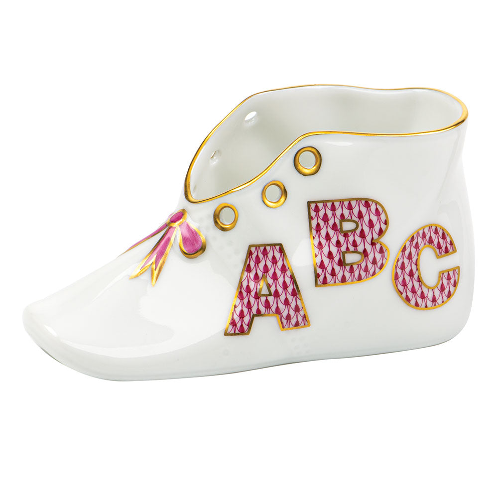 Baby Shoe with Abc — Raspberry (JH-34)