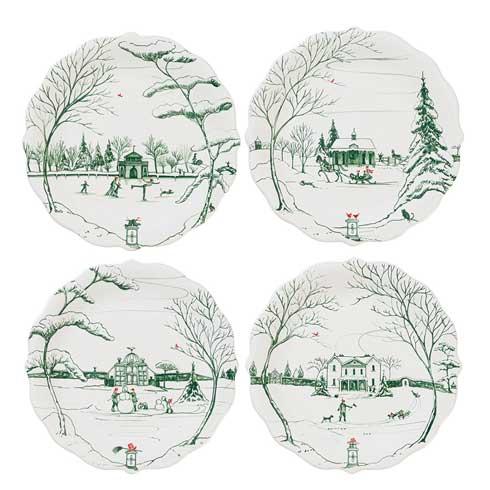 Country Estate Winter Frolic Party Plate Assorted Set/4