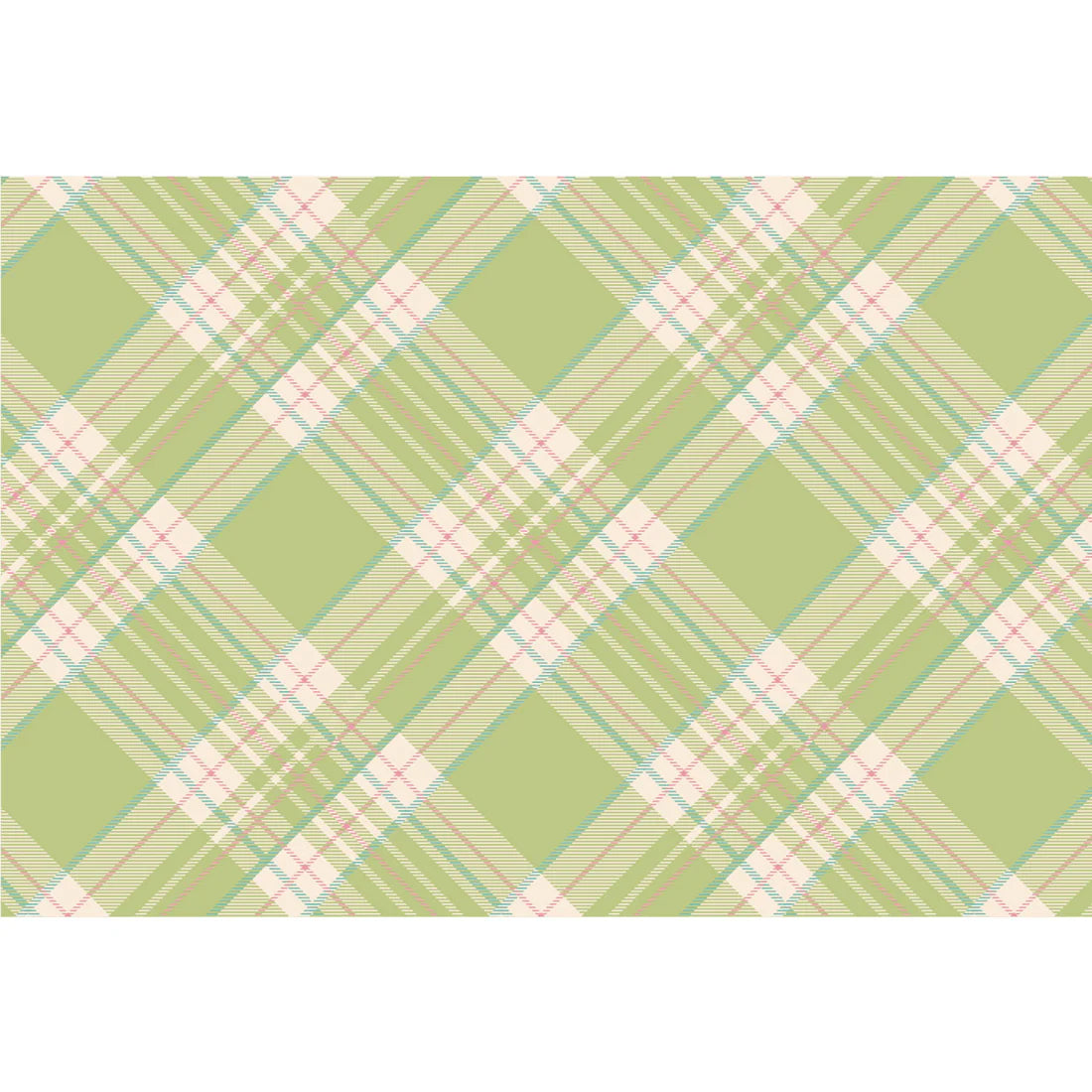 Bright Green Plaid Placemat