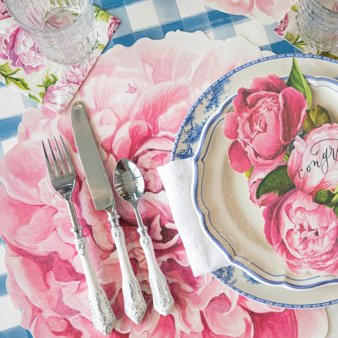 Die-Cut Peony Placemat