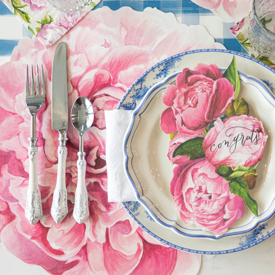 Die-Cut Peony Placemat