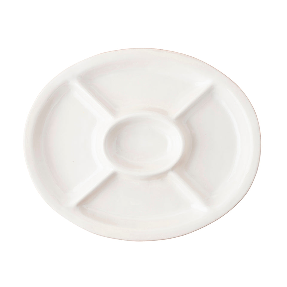 Puro 15" Crudite Platter - Whitewash
