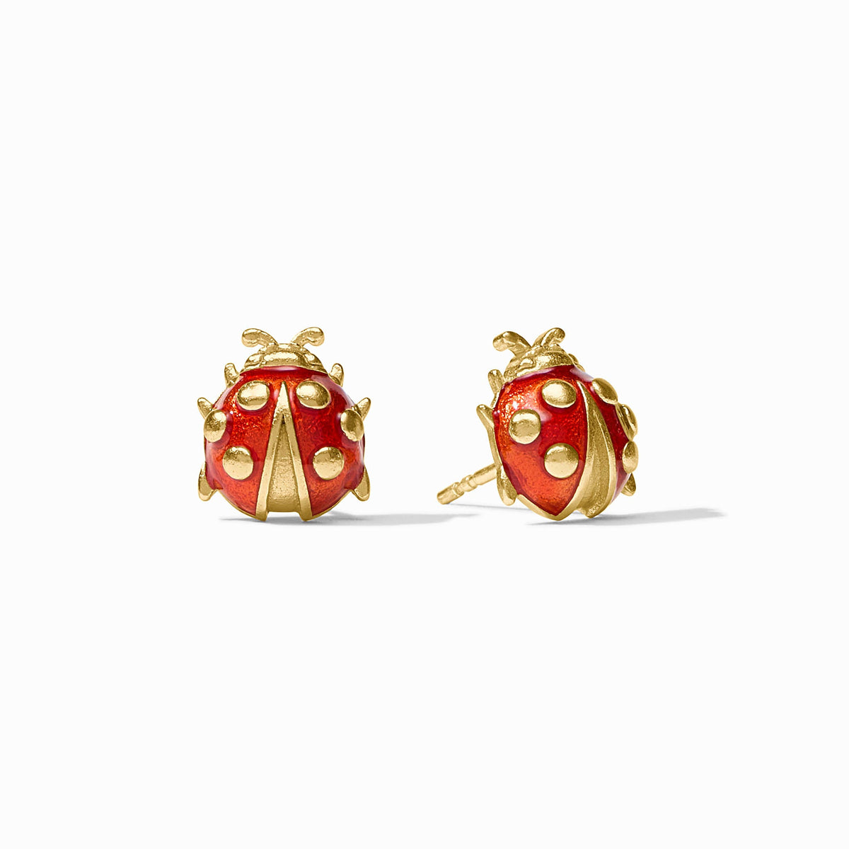 Julie Vos Ladybug Stud, Scarlet Enamel