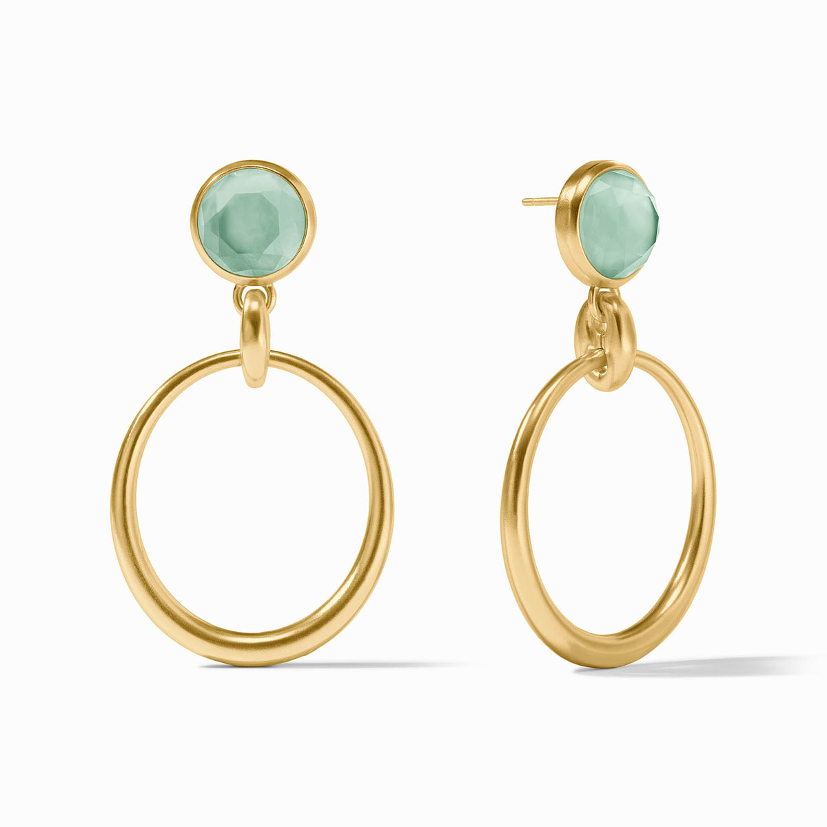 Julie Vos Laguna Statement Earring, Iridescent Aquamarine Blue