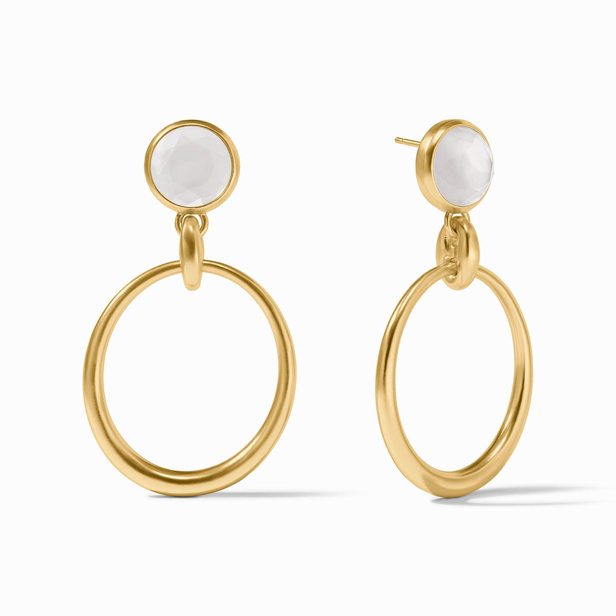 Julie Vos Laguna Statement Earring, Iridescent Clear Crystal
