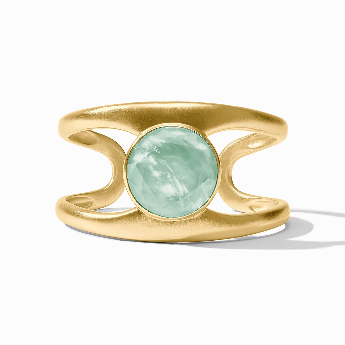 Julie Vos Laguna Stone Cuff, Iridescent Aquamarine Blue