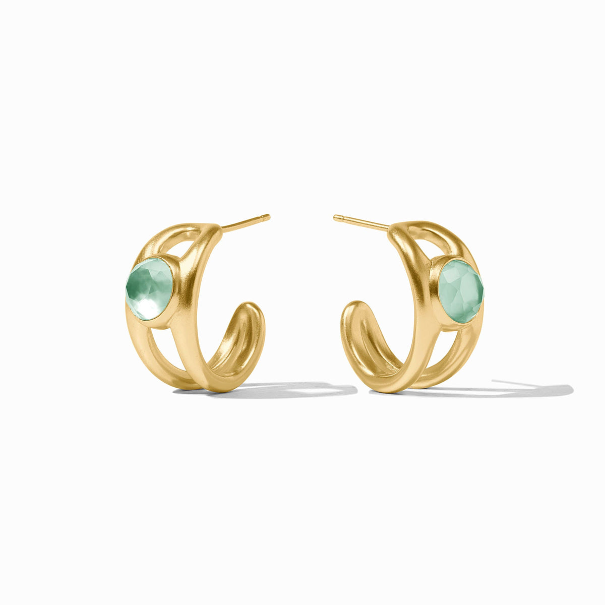 Julie Vos Laguna Stone Hoop, Iridescent Aquamarine Blue
