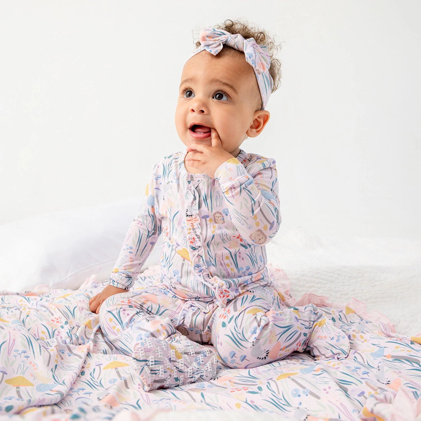 Shroom and Bloom Modal Footie with Ruffle