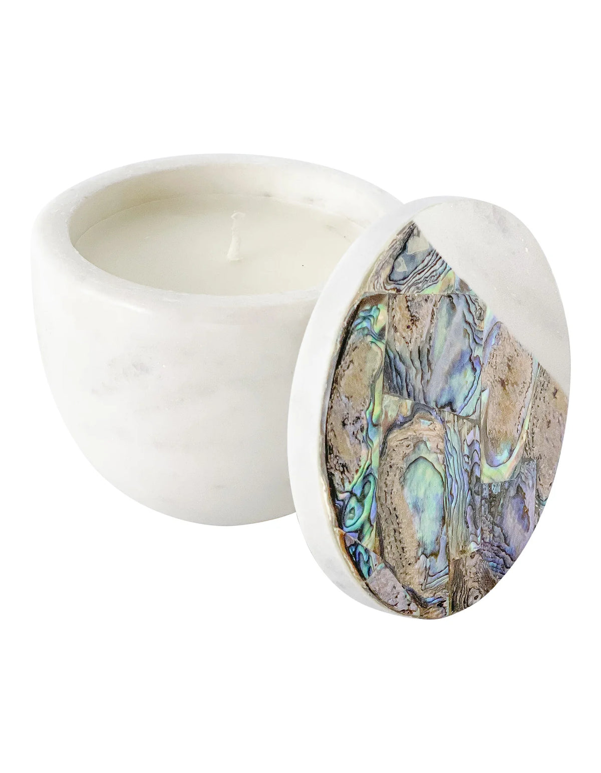 Rainbow Eucalyptus White Marble Candle