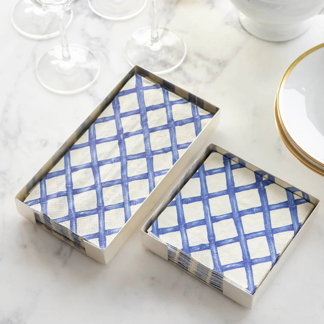Blue Lattice Napkins