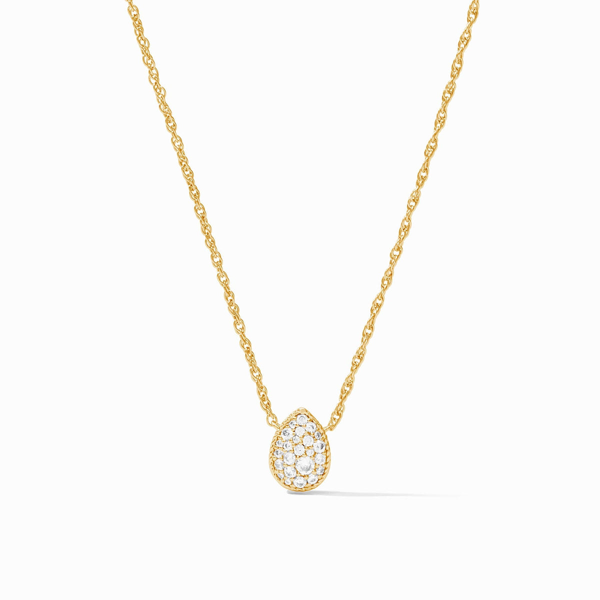 Julie Vos Pavé Teardrop Delicate Necklace, Cubic Zirconia