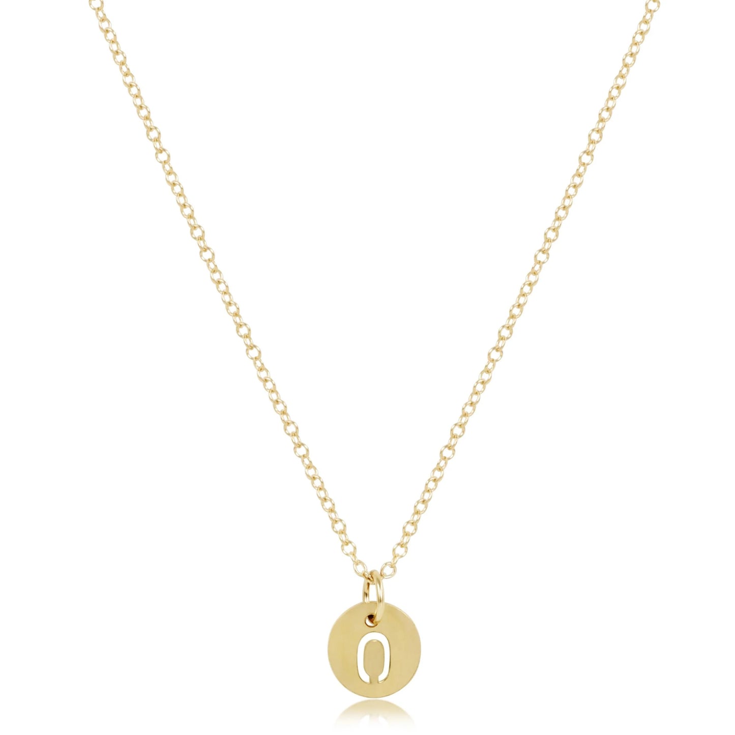 16" Necklace Respect Initial Disc - Gold **
