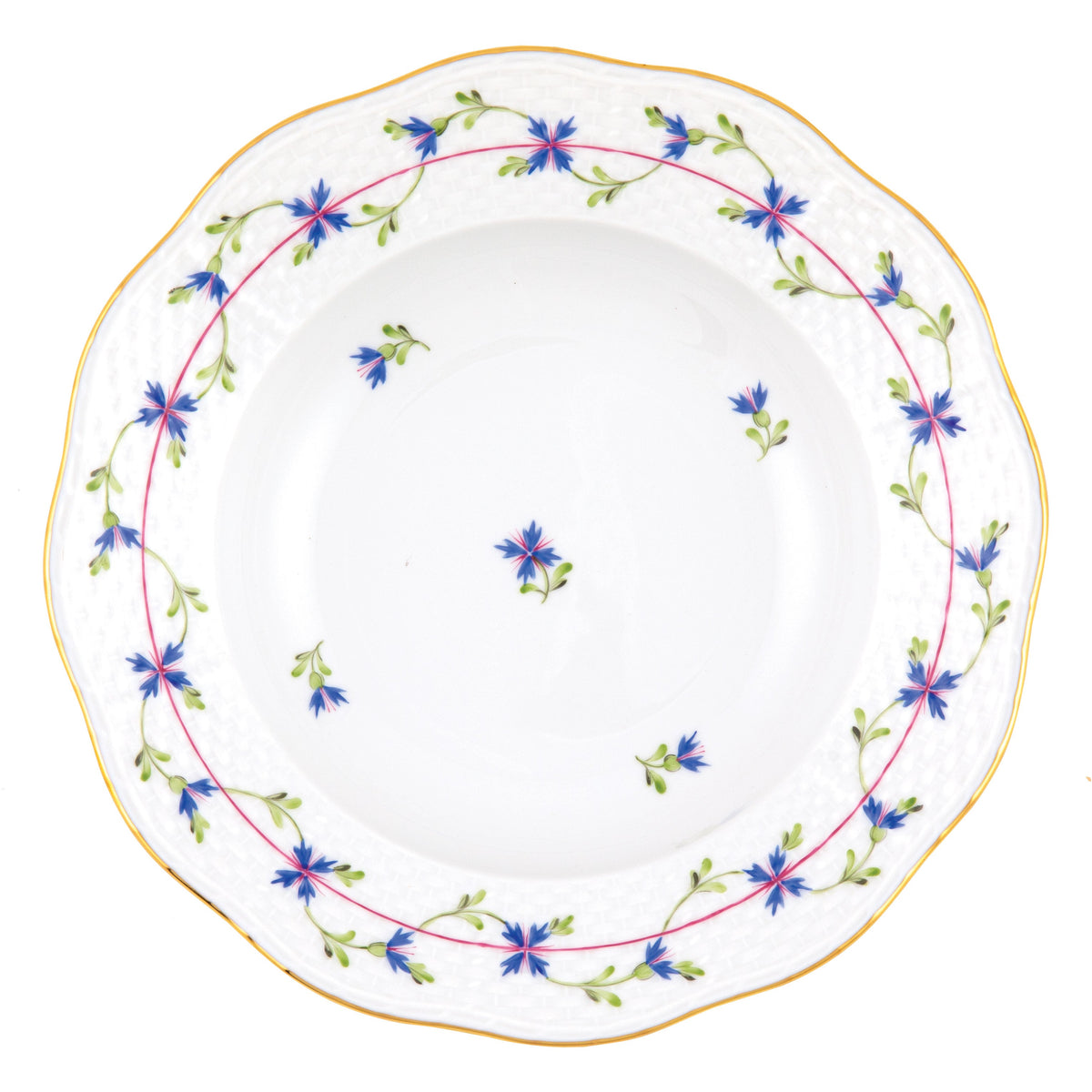 Blue Garland Rim Soup Plate