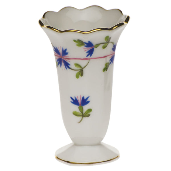 Blue Garland Scalloped Bud Vase