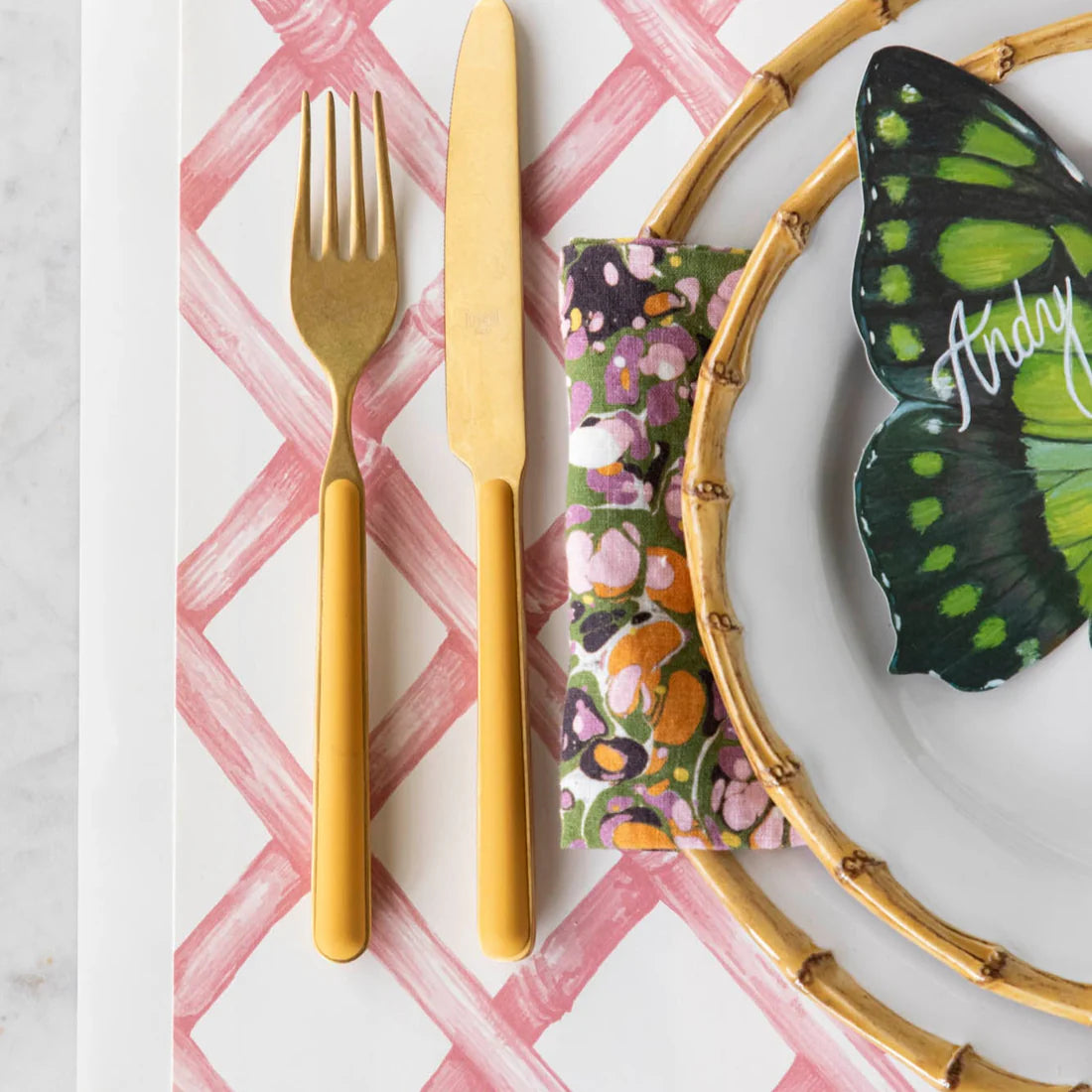 Pink Lattice Placemat